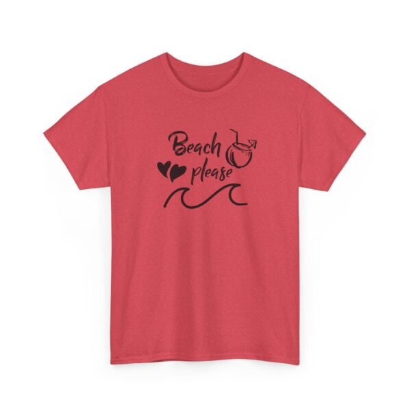 Unisex t-shirt from Twisted Angell with the sarcastic phrase “Beach Please” printed on the front.