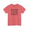 Unisex t-shirt from Twisted Angell with the sarcastic phrase “Office Memo: You Don’t Have to Slurp Your Coffee to Drink It?” printed on the front.