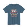 Unisex t-shirt from Twisted Angell with the sarcastic phrase “Follow Your Heart But Take Coffee With You” printed on the front.