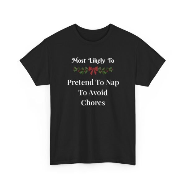 17534106447524633560_2048-1.jpeg Unisex t-shirt from Twisted Angell with the sarcastic phrase “Most Likely To Nap To Avoid Chores” printed on the front.