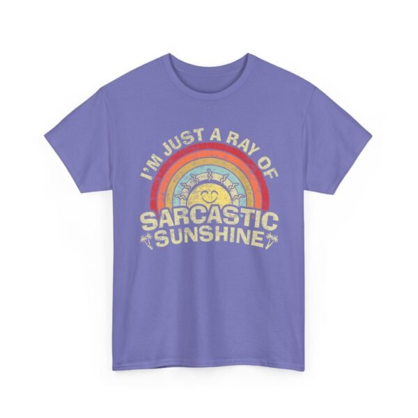 Unisex t-shirt from Twisted Angell with the sarcastic phrase “I'm Just A Ray Of Sarcastic Sunshine” printed on the front.