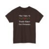 Unisex t-shirt from Twisted Angell with the sarcastic phrase “Most Likely To Trade Sister For Presents” printed on the front.