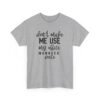 Unisex t-shirt from Twisted Angell with the sarcastic phrase “Don't Make Me Use My Office Manager Voice” printed on the front.
