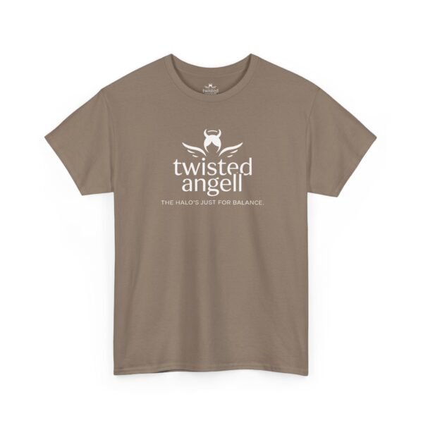 Unisex t-shirt from Twisted Angell with the sarcastic phrase “Twisted Angell - White” printed on the front.
