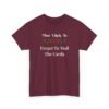 Unisex t-shirt from Twisted Angell with the sarcastic phrase “Most Likely To Forget To Mail The Cards” printed on the front.