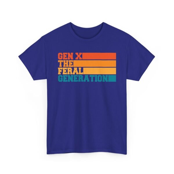Unisex t-shirt from Twisted Angell with the sarcastic phrase “Gen X The Feral Generation” printed on the front.