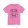 Unisex t-shirt from Twisted Angell with the sarcastic phrase “I Need To Teach My Facial Expressions How To Use Their Inside Voice” printed on the front.