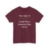 Unisex t-shirt from Twisted Angell with the sarcastic phrase “Most Likely To Laugh When Someone Slips On Ice” printed on the front.