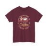 Unisex t-shirt from Twisted Angell with the sarcastic phrase “Follow Your Heart But Take Coffee With You” printed on the front.
