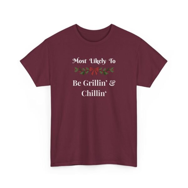 18127846805680478736_2048.jpeg Unisex t-shirt from Twisted Angell with the sarcastic phrase “Most Likely To Be Grillin' & Chillin” printed on the front.
