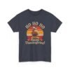 Unisex t-shirt from Twisted Angell with the sarcastic phrase “Ho Ho Ho Happy Thanksgiving” printed on the front.