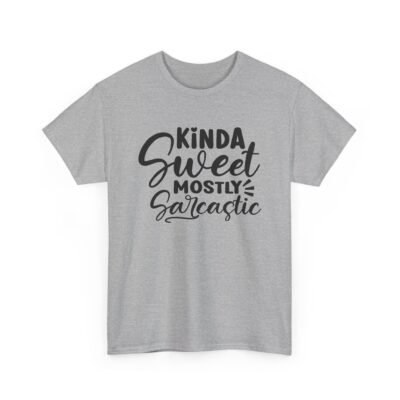 18219339006130550016_2048-2.jpeg Unisex t-shirt from Twisted Angell with the sarcastic phrase “Kinda Sweet Mostly Sarcastic” printed on the front.
