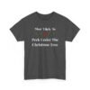 Unisex t-shirt from Twisted Angell with the sarcastic phrase “Most Likely To Peek Under The Christmas Tree” printed on the front.