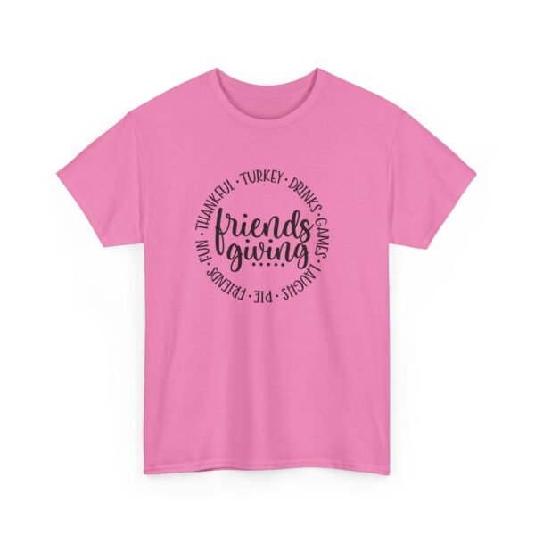 Unisex t-shirt from Twisted Angell with the sarcastic phrase “Friendsgiving” printed on the front.