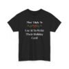 Unisex t-shirt from Twisted Angell with the sarcastic phrase “Most Likely to Use AI To Write Their Holiday Card” printed on the front.