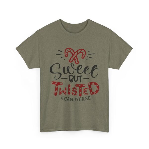Unisex t-shirt from Twisted Angell with the sarcastic phrase “Sweet But Twisted” printed on the front.
