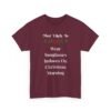 Unisex t-shirt from Twisted Angell with the sarcastic phrase “Most Likely To Wear Sunglasses Indoors On Christmas Morning” printed on the front.
