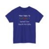 Unisex t-shirt from Twisted Angell with the sarcastic phrase “Most Likely To Spend Too Much On Gifts” printed on the front.