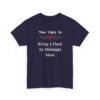 Unisex t-shirt from Twisted Angell with the sarcastic phrase “Most Likely To Bring A Flask To Midnight Mass” printed on the front.
