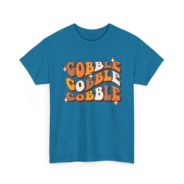 Unisex t-shirt from Twisted Angell with the sarcastic phrase “Thanksgiving Gobble Gobble” printed on the front.