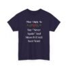 1937948135463592526_2048.jpeg Unisex t-shirt from Twisted Angell with the sarcastic phrase “Most Likely To Say Never Again And Mean It (Until Next Year)” printed on the front.