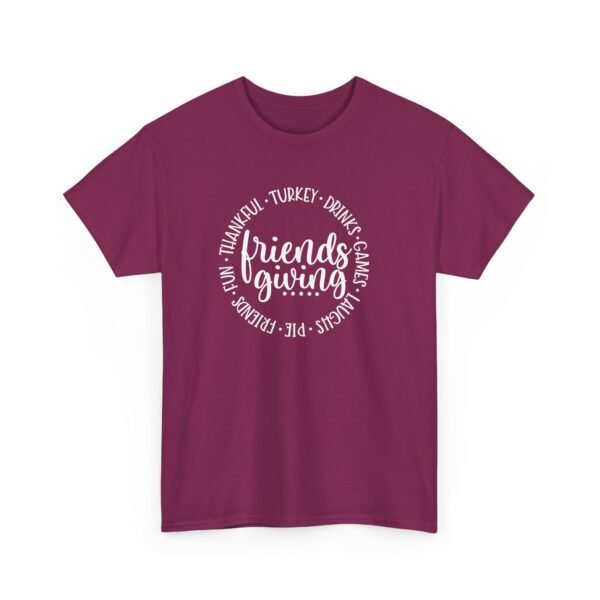 Unisex t-shirt from Twisted Angell with the sarcastic phrase “Friendsgiving” printed on the front.