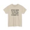 Unisex t-shirt from Twisted Angell with the sarcastic phrase “Office Memo: You Don’t Have to Slurp Your Coffee to Drink It?” printed on the front.