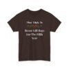 Unisex t-shirt from Twisted Angell with the sarcastic phrase “Most Likely To Reuse Gift Bags For The Fifth Year” printed on the front.