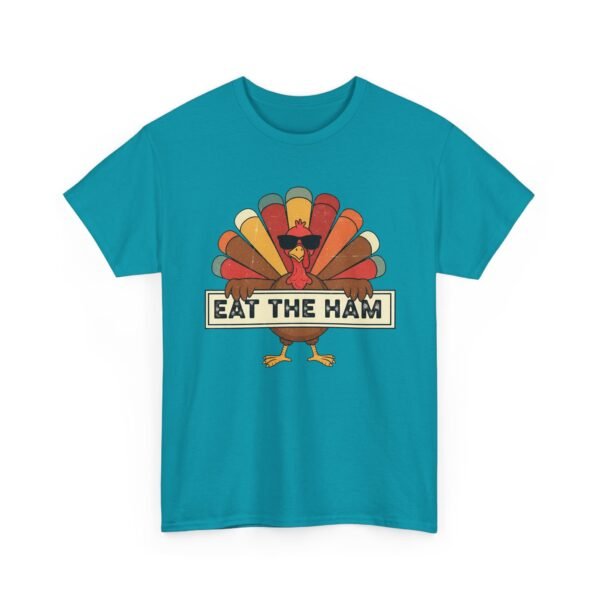 Unisex t-shirt from Twisted Angell with the sarcastic phrase “Eat the Ham” printed on the front.