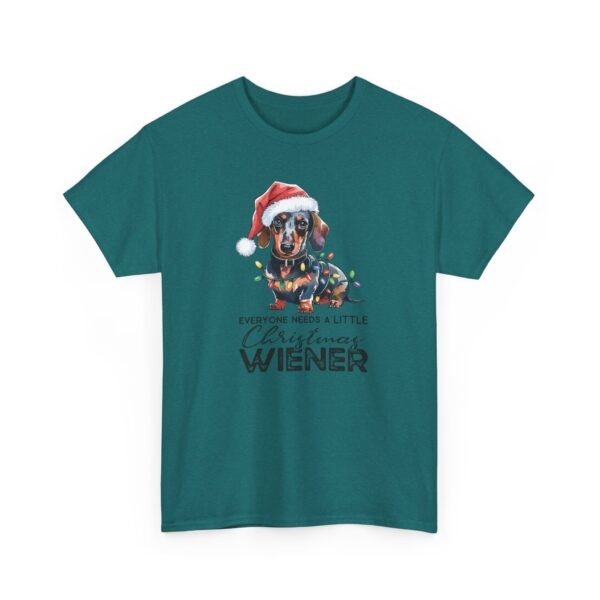 Unisex t-shirt from Twisted Angell with the sarcastic phrase “Everyone Needs A Little Christmas Wiener” printed on the front.