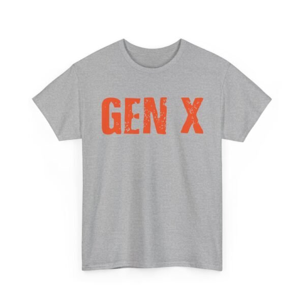 Unisex t-shirt from Twisted Angell with the sarcastic phrase “Gen X in Orange” printed on the front.