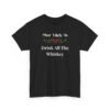 Unisex t-shirt from Twisted Angell with the sarcastic phrase “Most Likely To Drink All The Whiskey” printed on the front.