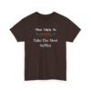 Unisex t-shirt from Twisted Angell with the sarcastic phrase “Most Likely to Take the Most Selfies” printed on the front.