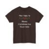 Unisex t-shirt from Twisted Angell with the sarcastic phrase “Most Likely To Blame Christmas For Their Debt” printed on the front.