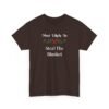 Unisex t-shirt from Twisted Angell with the sarcastic phrase “Most Likely To Steal The Blanket” printed on the front.
