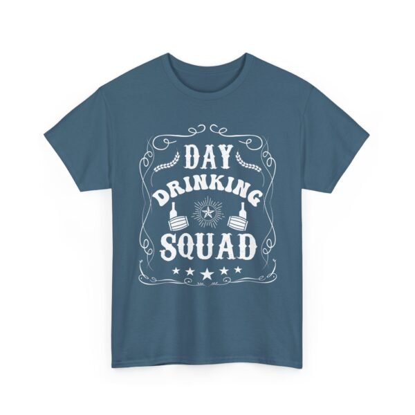 2367695272287924030_2048.jpeg Unisex t-shirt from Twisted Angell with the sarcastic phrase “Day Drinking Squad” printed on the front.
