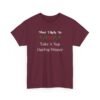 Unisex t-shirt from Twisted Angell with the sarcastic phrase “Most Likely To Nap During Dinner” printed on the front.
