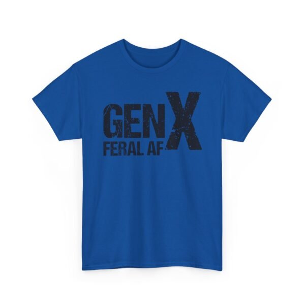 Unisex t-shirt from Twisted Angell with the sarcastic phrase “Gen X Feral AF” printed on the front.