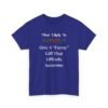 Unisex t-shirt from Twisted Angell with the sarcastic phrase “Most Likely To Give A "Funny" Gift That Offends Someone” printed on the front.