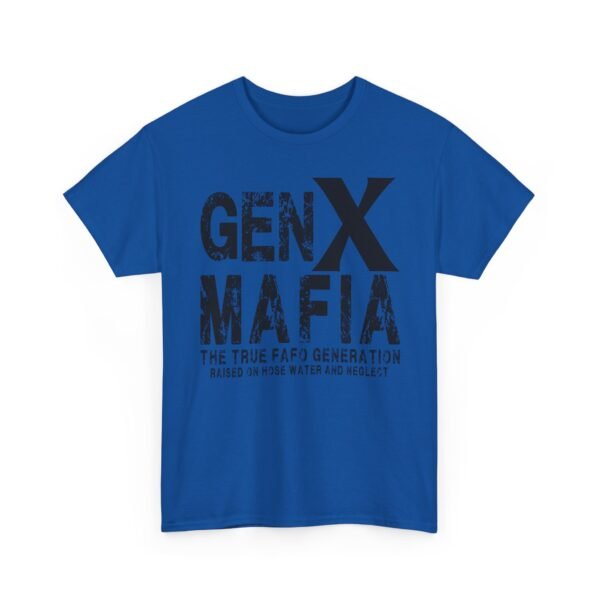 Unisex t-shirt from Twisted Angell with the sarcastic phrase “Gen X Mafia - The True FAFO Generation” printed on the front.