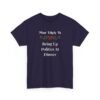 Unisex t-shirt from Twisted Angell with the sarcastic phrase “Most Likely To Bring Up Politics At Dinner” printed on the front.