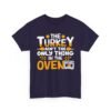 Unisex t-shirt from Twisted Angell with the sarcastic phrase “The Turkey Ain't The Only Thing In The Oven” printed on the front.