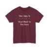 Unisex t-shirt from Twisted Angell with the sarcastic phrase “Most Likely To Wear Black To The Party” printed on the front.