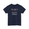 Unisex t-shirt from Twisted Angell with the sarcastic phrase “Most Likely To Hang The Mistletoe” printed on the front.