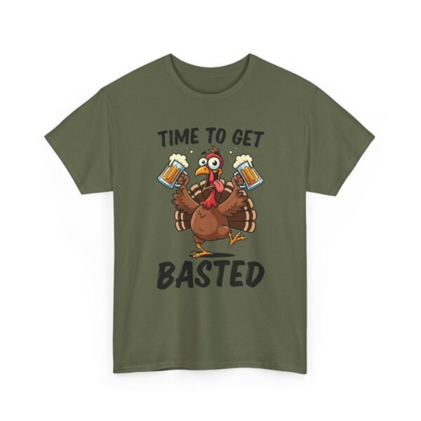 Unisex t-shirt from Twisted Angell with the sarcastic phrase “Time To Get Basted” printed on the front.