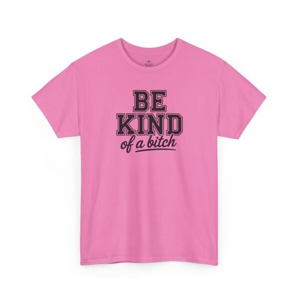 Unisex t-shirt from Twisted Angell with the sarcastic phrase “Be Kind of a Bitch” printed on the front.
