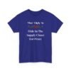 Unisex t-shirt from Twisted Angell with the sarcastic phrase “Most Likely To Hide In The Supply Closet For Peace” printed on the front.
