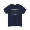 Unisex t-shirt from Twisted Angell with the sarcastic phrase “Most Likely To Drink All The Whiskey” printed on the front.