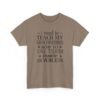 Unisex t-shirt from Twisted Angell with the sarcastic phrase “I Need To Teach My Facial Expressions How To Use Their Inside Voice” printed on the front.