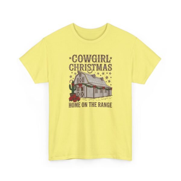Unisex t-shirt from Twisted Angell with the sarcastic phrase “Cowgirl Christmas, Home On The Range” printed on the front.